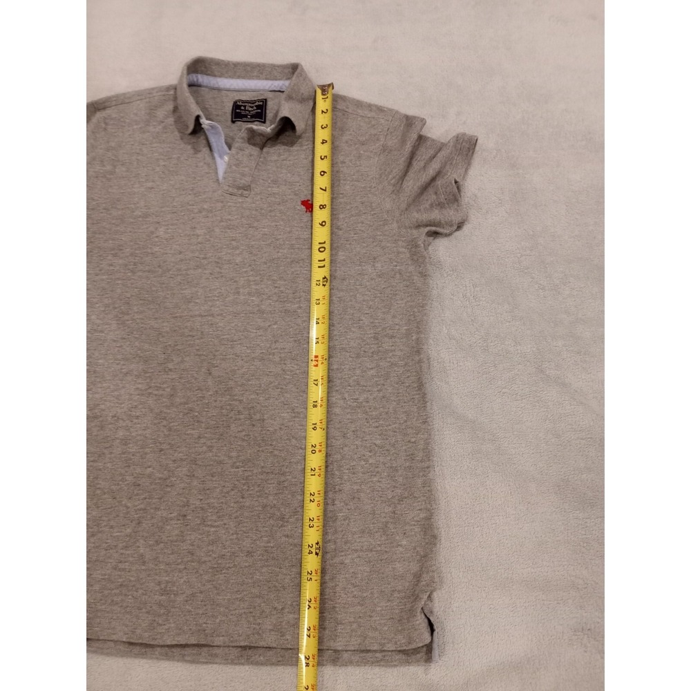 Abercrombie & Fitch Polo Shirt Mens Medium Gray Muscle Outdoor Casual Preppy - Picture 3 of 5